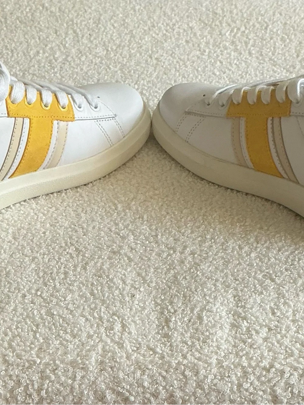 Tory Burch White and Yellow Women's Sneakers